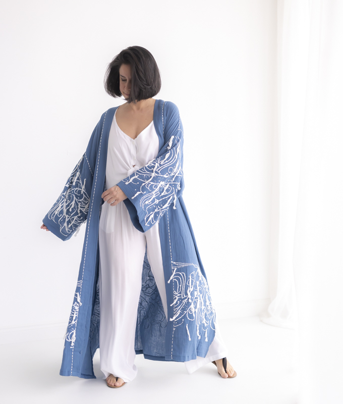 Kubbeli Kimono - MAVİ