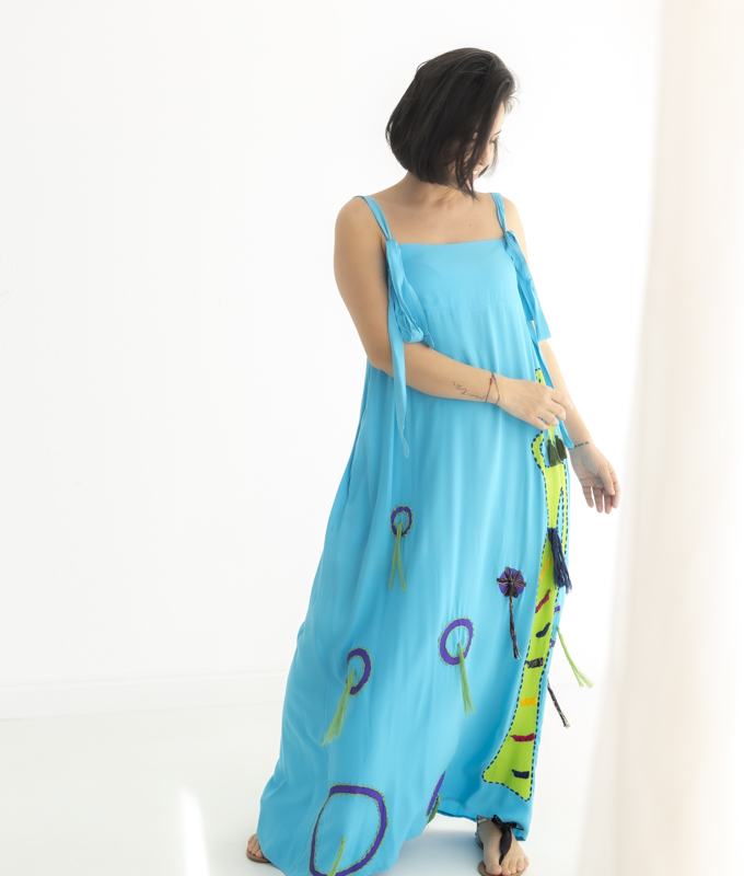 Muka Elbise - TURKUAZ